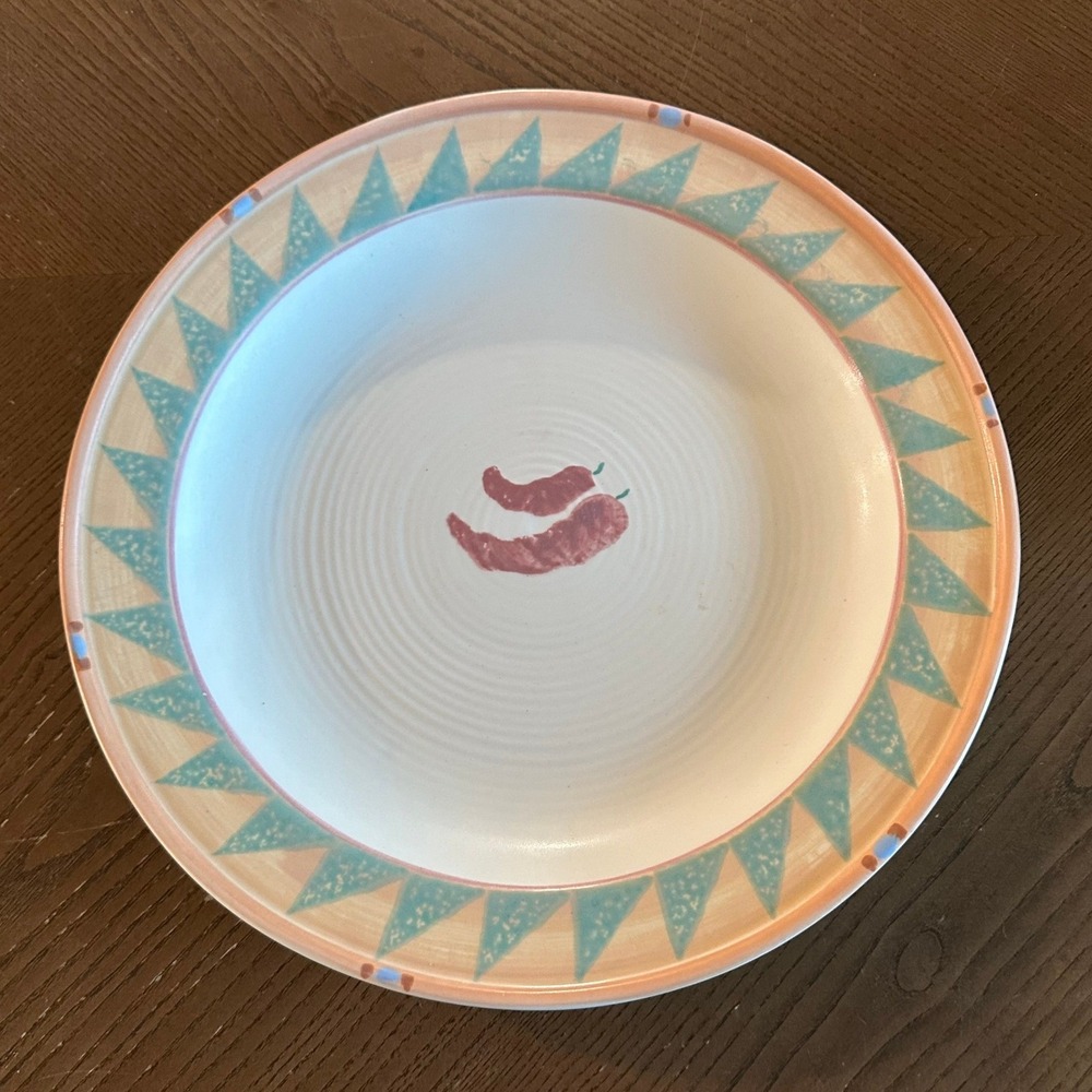 Treasure Craft Taos Chili Pepper Pasta Bowl 13 Inch Southwestern Ceramic USA